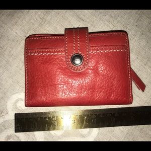 Red Leather Fossil Wallet